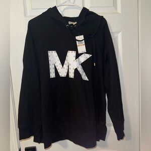 Michael Kors Black Hoodie with White Studded Logo 2x new with tags